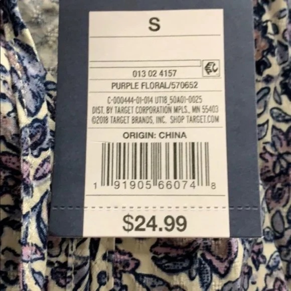 Universal Thread Purple Floral Peasant Top - Picture 5 of 9